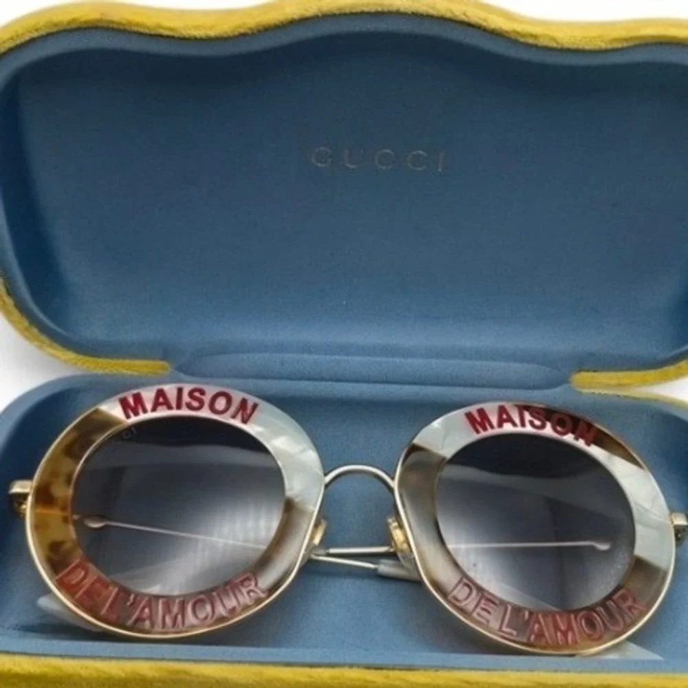 Gucci Maison De L'Amour Sunglasses Women OS Tortoise Excellent GG0113S